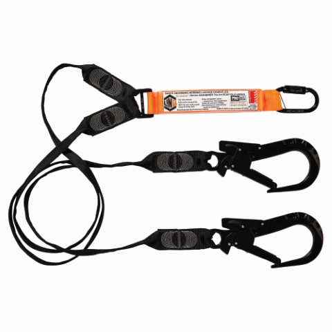 LINQ WEBBING LANYARD DBL LEG 1 X D.A KARABINER 2 X T.A SCAFF HOOK